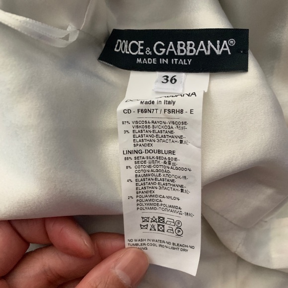 Dolce & Gabbana Square Neck Vegetable Print Midi Cady Dress 2018 XS / IT 36 - Picture 15 of 16